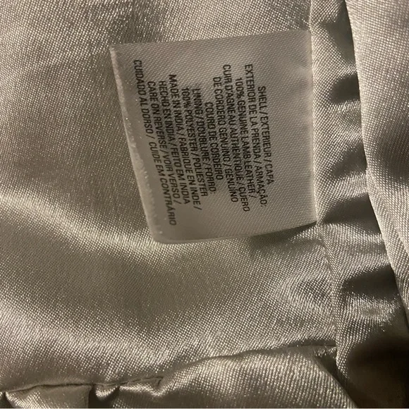 Elie Tahari Leather shirt jacket in grey - Picture 7 of 7